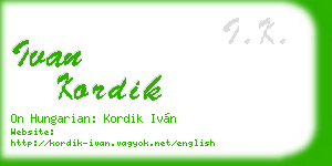 ivan kordik business card
